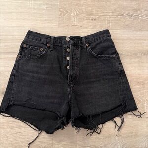 AGOLDE Black Distressed Denim Shorts size 26
